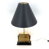 Lampe de table Georges Mathias en laiton gravé, années 1970