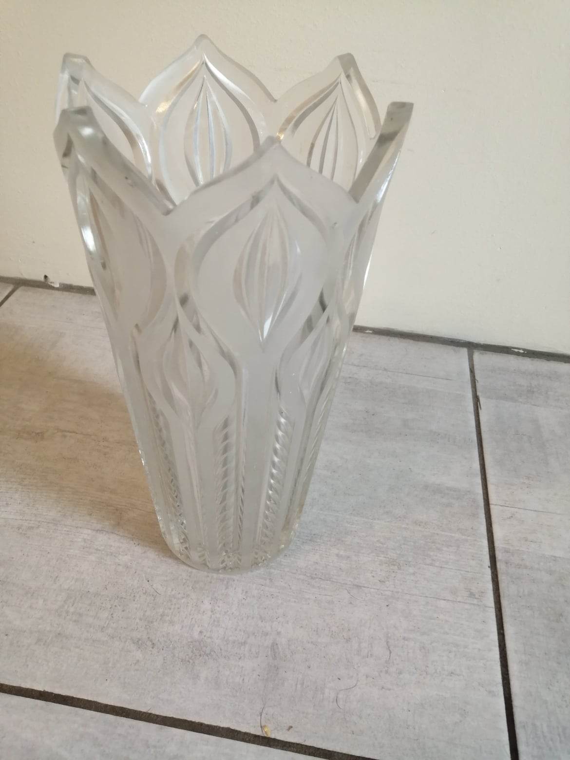 Pressed molded glass vasec 70s