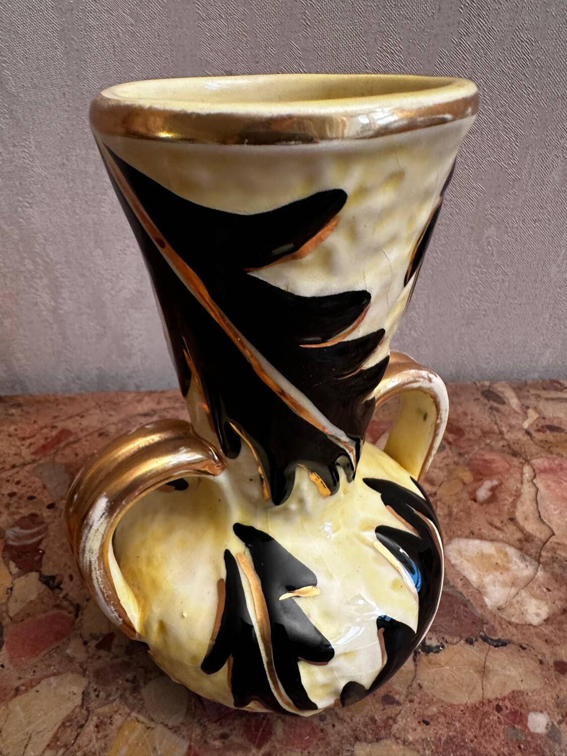 Vintage amphora vase signed JTF from Vallauris