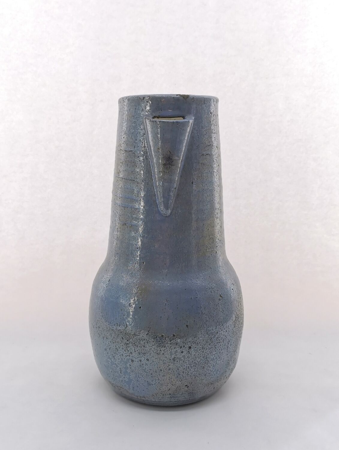 Large Stoneware Ceramic Pitcher Signed Drillon 50's