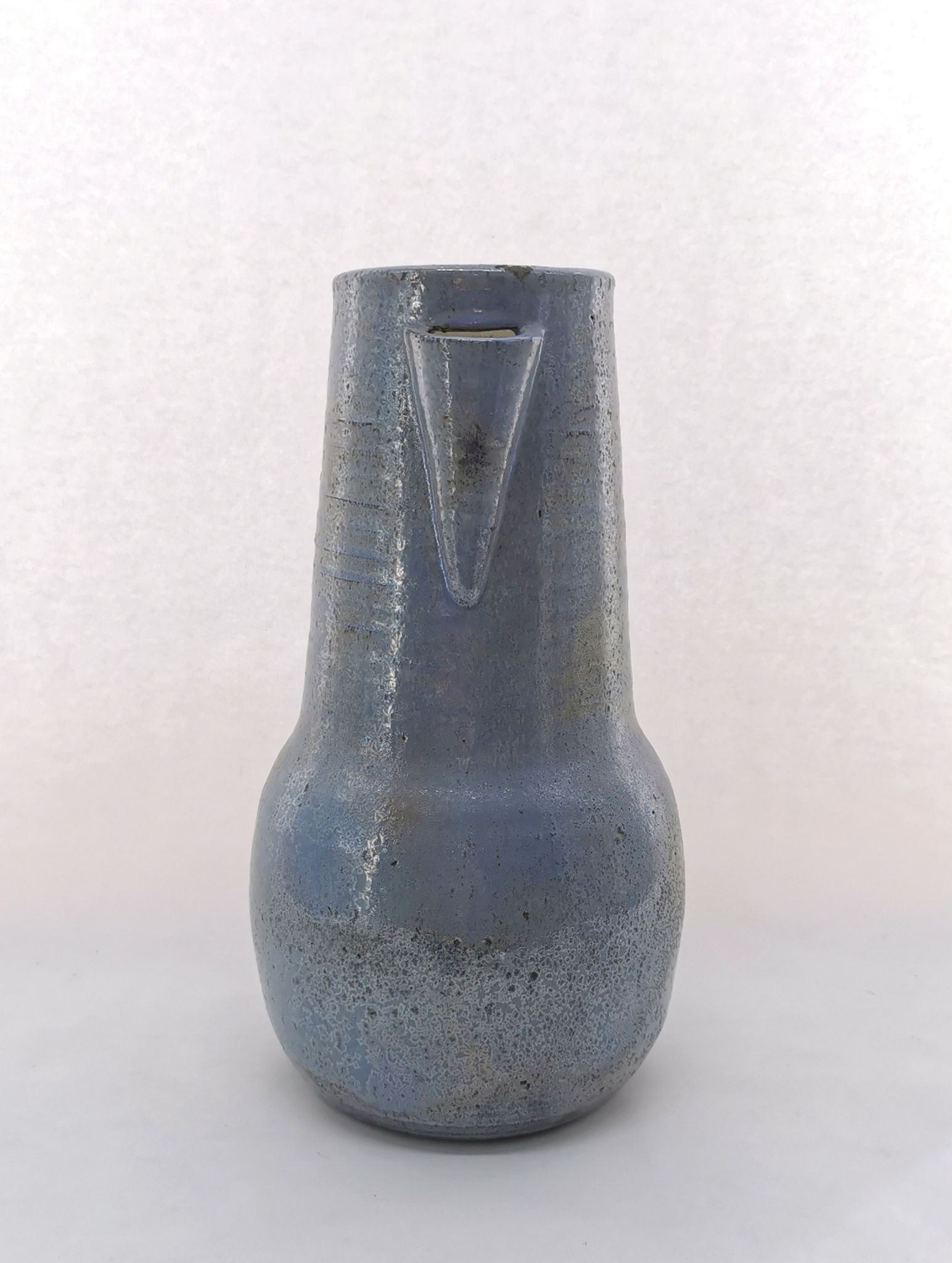 Large Stoneware Ceramic Pitcher Signed Drillon 50's