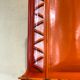 Porte louche en tôle émaillé orange vintage