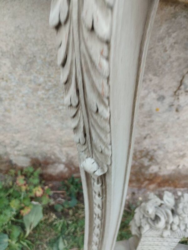 Belle console ancienne en bois avec. Plateau marbre style louis xvi