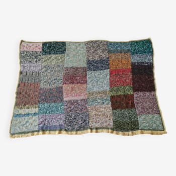 Vintage Plaid Knitted Wool 205 x 150 cm TBE