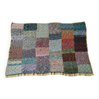 Vintage Plaid Knitted Wool 205 x 150 cm TBE
