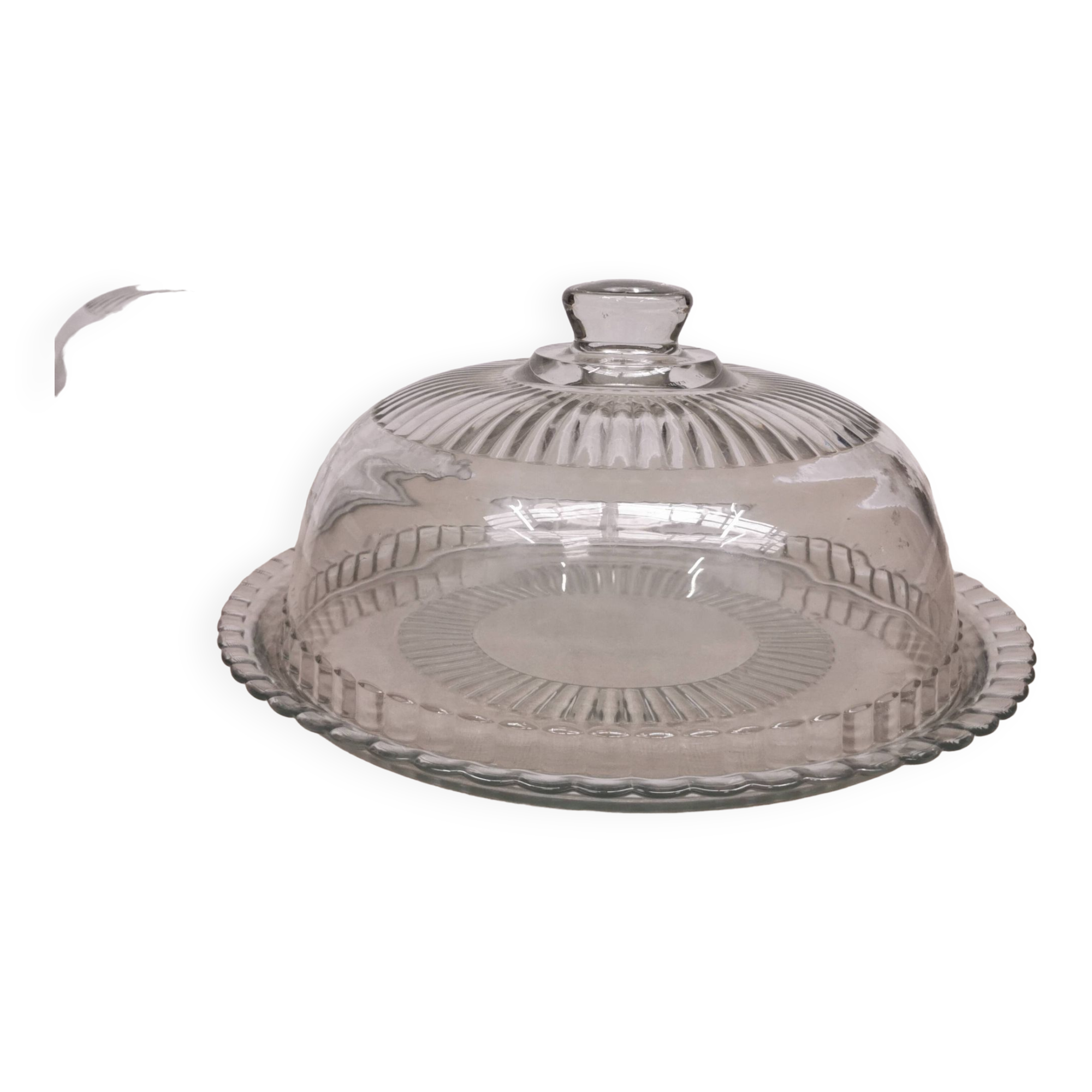 Pair of Cake/Cheese Dishes, Tart Cloche, Glass Pastry