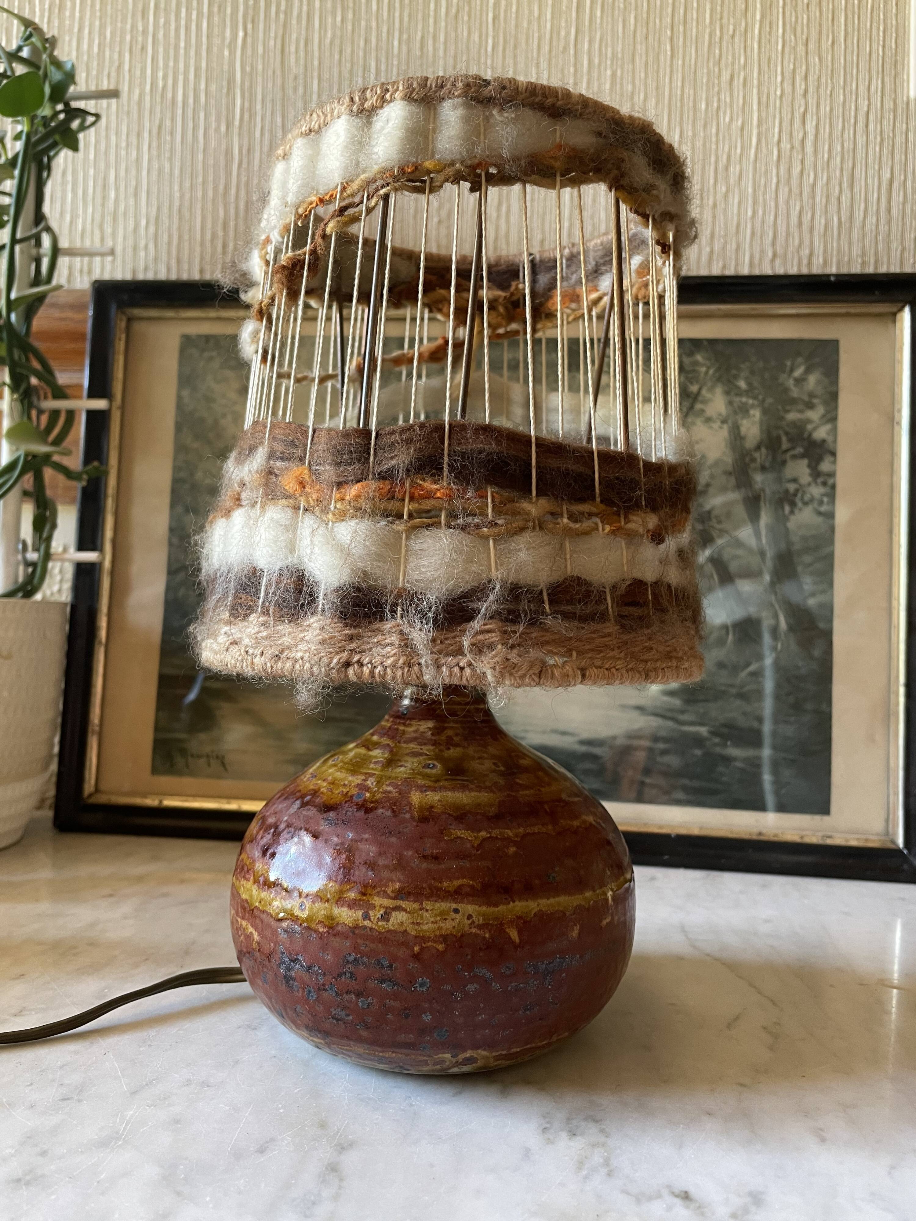 Stoneware lamp La Borne signed Migeon