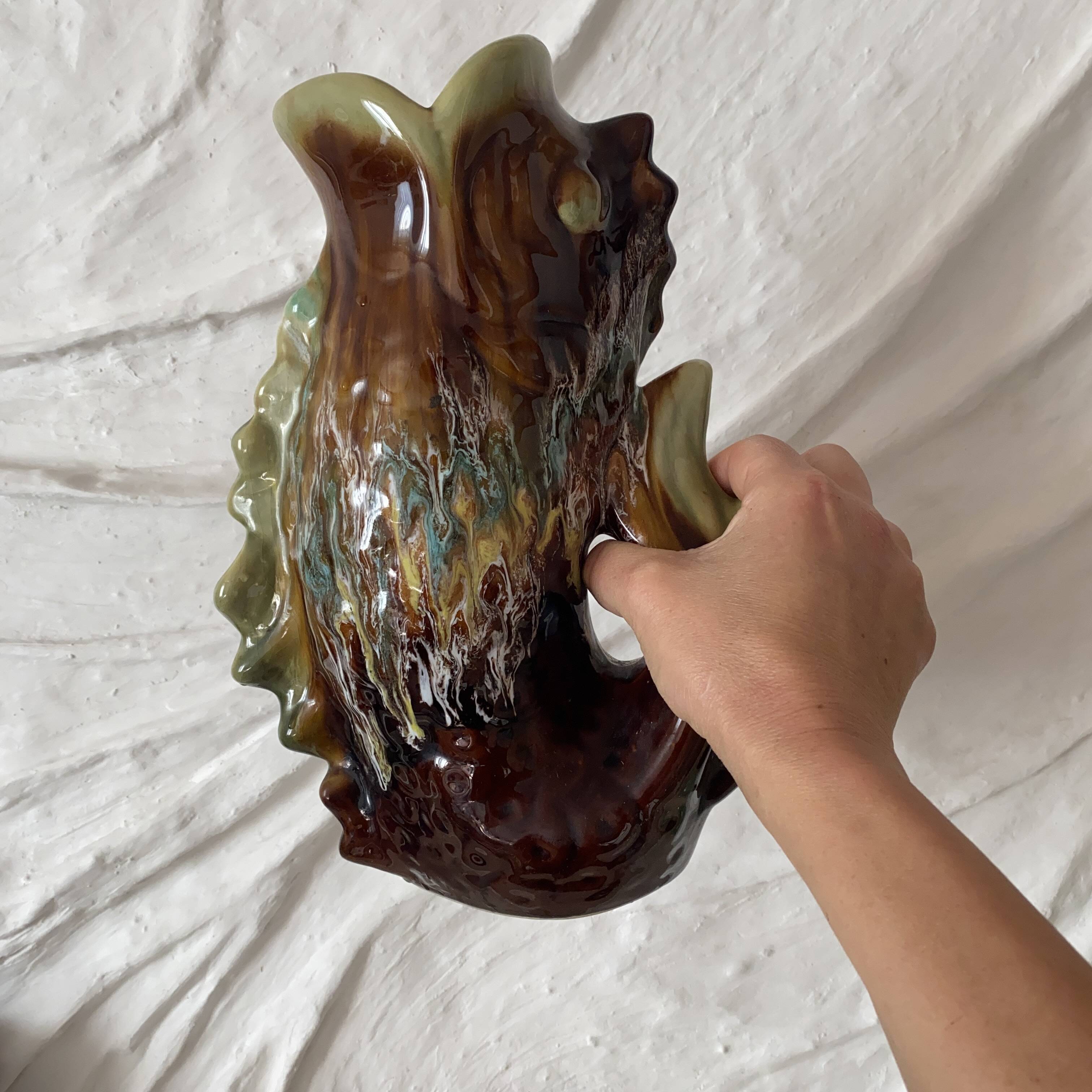 30 cm fish vase, 1970s zoomorphic vase.