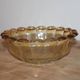 Large vintage iridescent amber glass bowl – Scalloped edge – Ø 23 cm