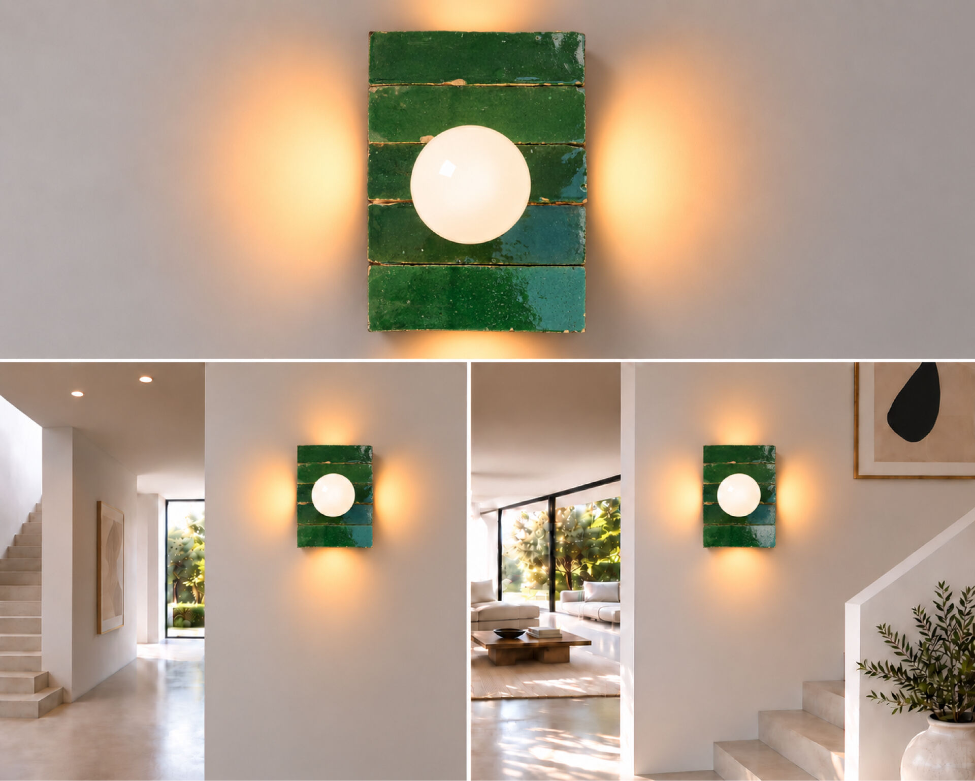 Green bejmat wall lamp