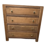 Superb 4-drawer chest of drawers from the 50s in raw wood