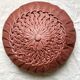 Vintage pleated velvet round cushion