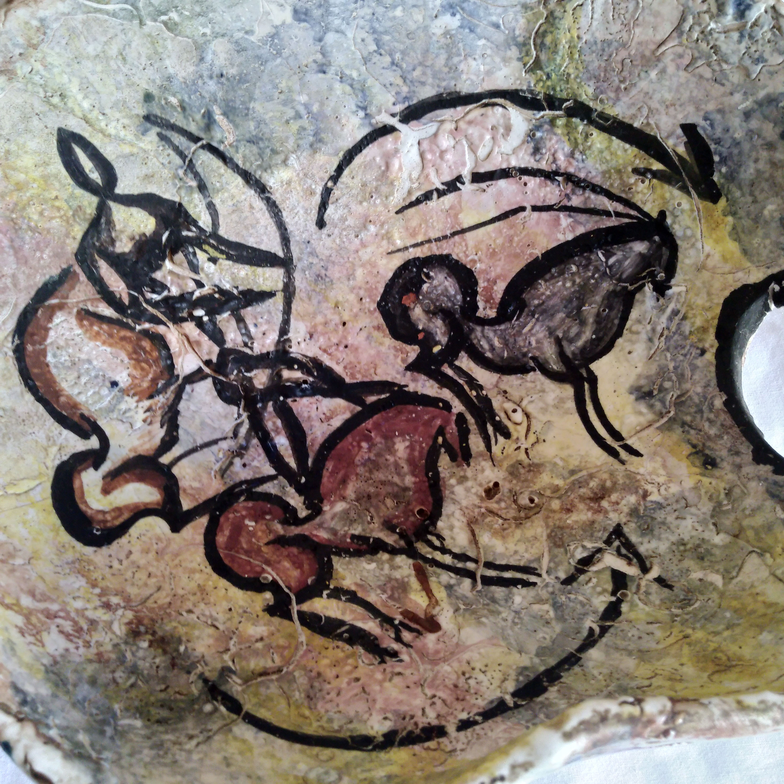 Vallauris rock ceramic basket 1950