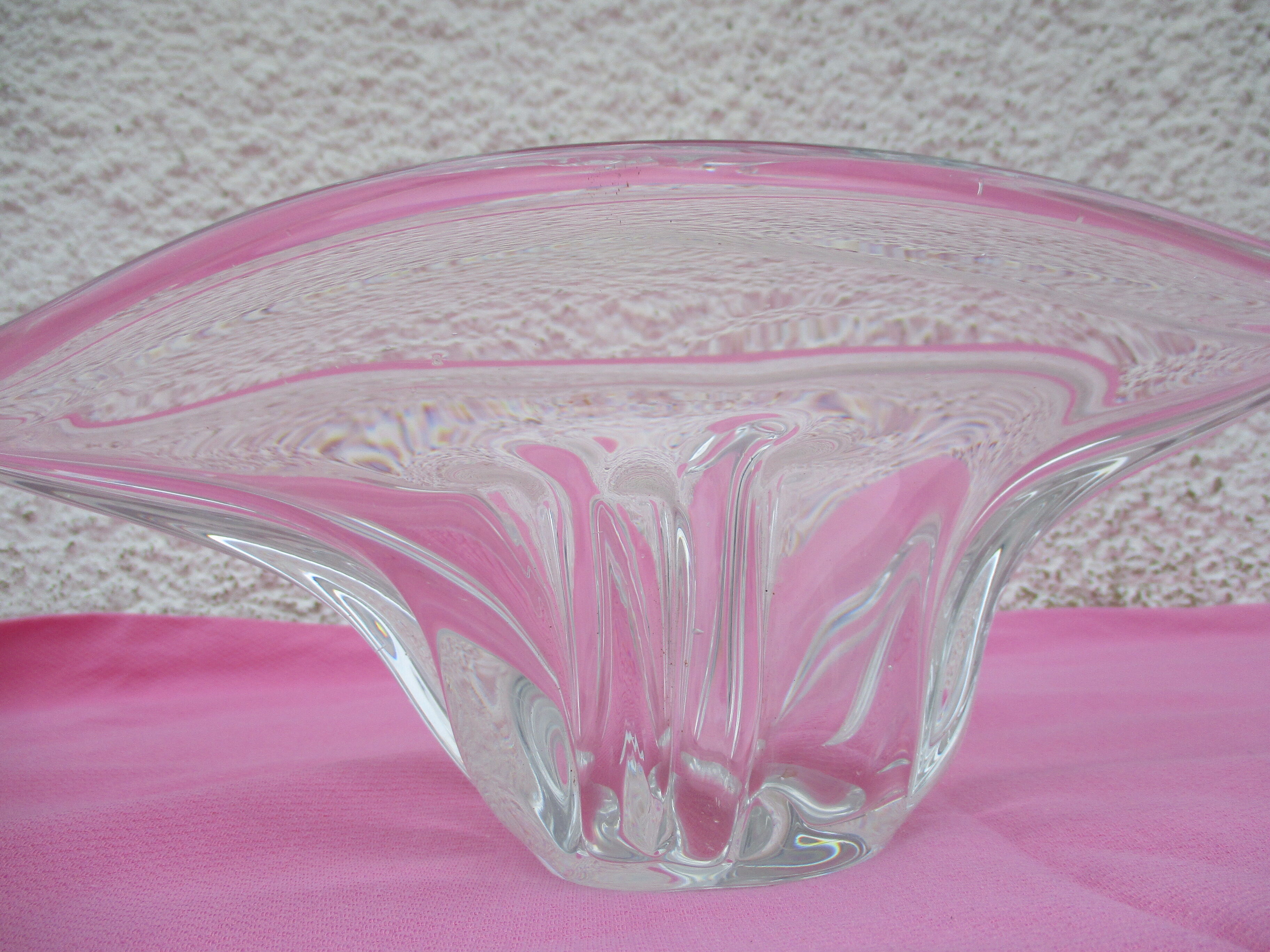 Coupe à fruit en verre moulé centre de table années 1950/60's | Selency
