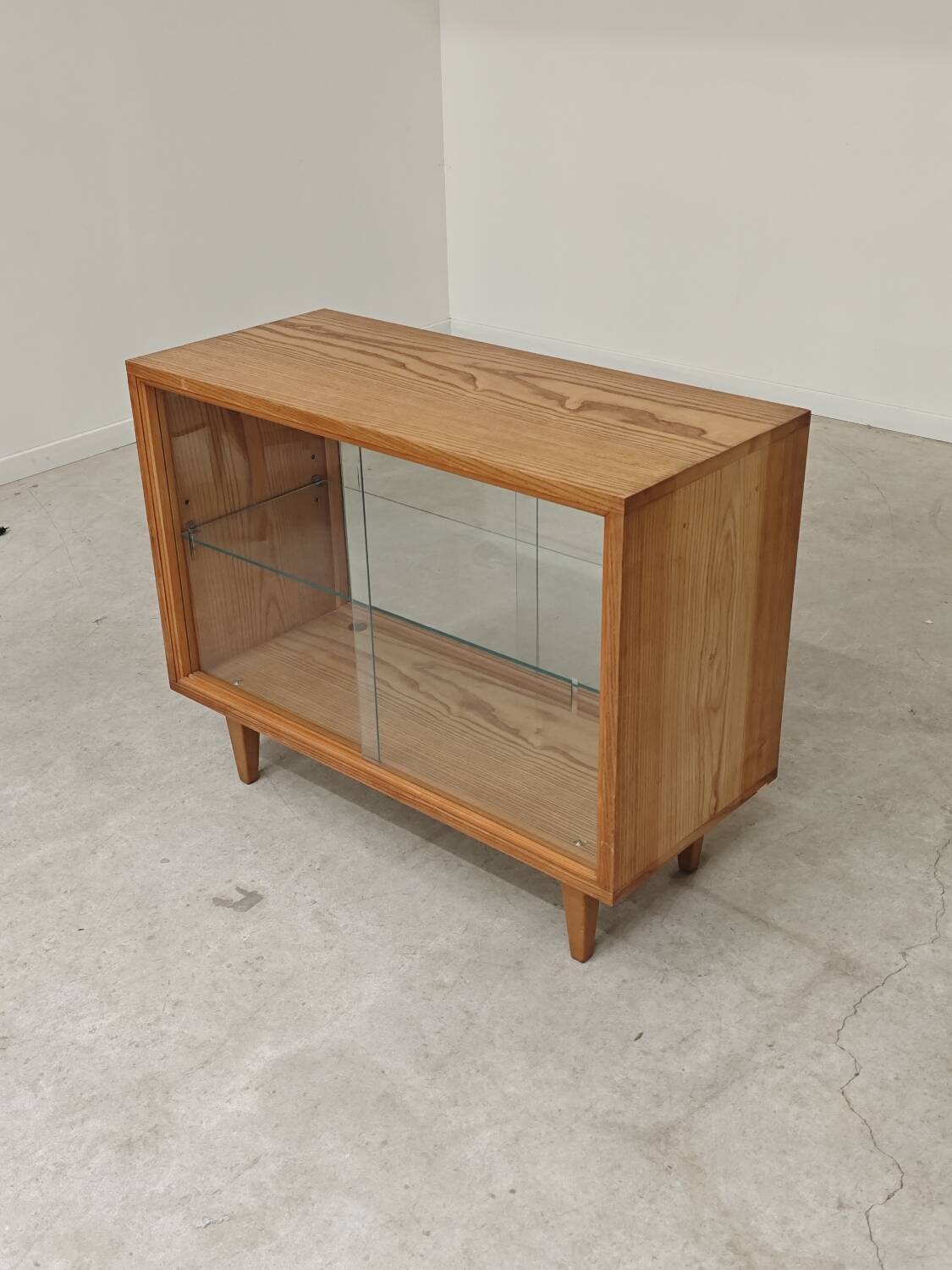 Small two-sided display cabinet wood and glass Frantisek Jirak 1960