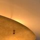 Mid-century minimalist fiberglass ceiling light, 1960s