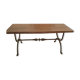 Coffee table, wooden top, wrought iron legs