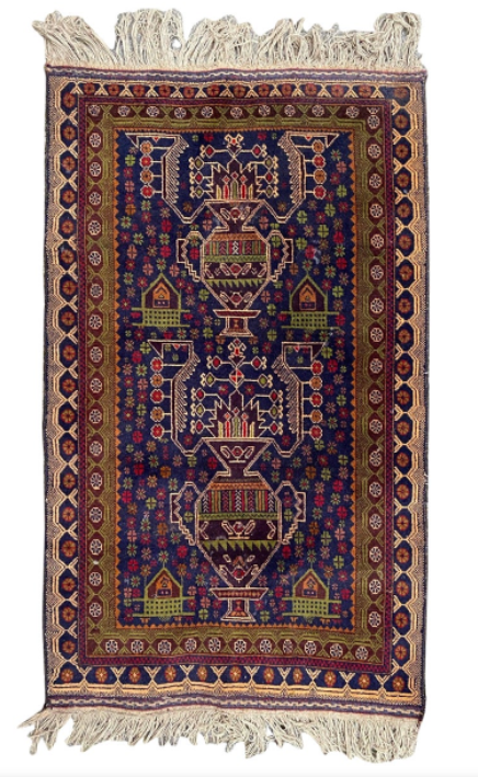 Afghan carpet Baluch vintage 148x87cm