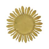 Miroir vintage Sunburst convexe en résine dorée
