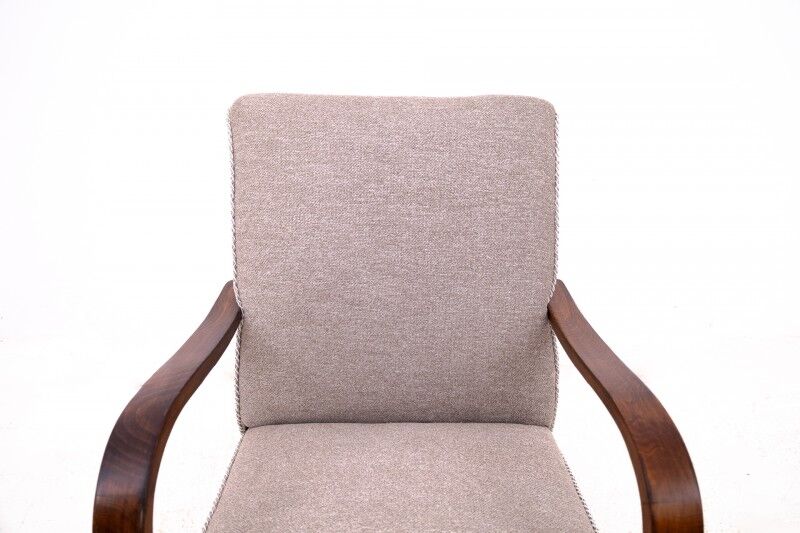 A pair of Art Deco armchairs designed by J. Halabala from the 1930s, Czechoslovakia. After renovation.