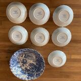 Set of one bowl and 7 cups The Hunter by Myott