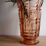 Chiseled glass vase
