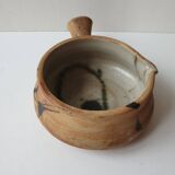 Ceramic fondue pot signed La colombe (Vallauris) 1970s