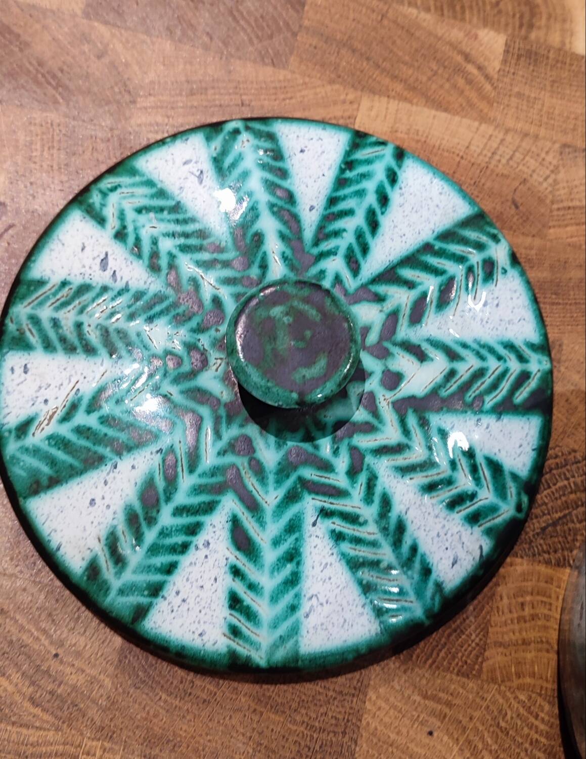 Vallauris ceramic covered pot signed Charles Voltz