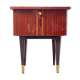 Vintage wood and brass bedside table, 1950s