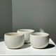 Trio of white ceramic cups D9cm