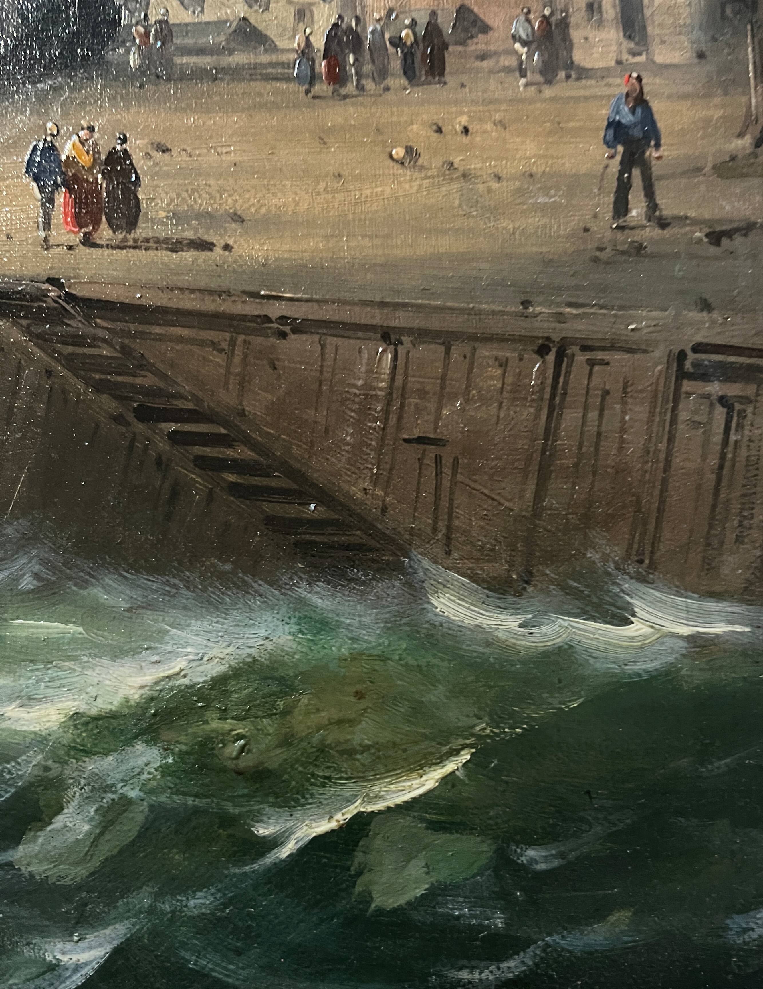 Tableau HST marine attributed to Charles Euphrasie Kuwasseg, 19th century.