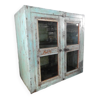 Buffet Petit Meuble Vitrine  Teck Piece Originale Inde