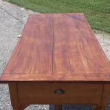 Country farm table 19th in cherry 2 drawers