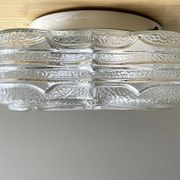Square glass flush mounted ceiling or wall lamp