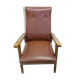 Vintage armchair in wood and imitation leather