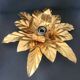 Hollywood Regency Florentine Flower-Shaped Gilt Flush Mount Hans Kögl Italy