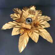 Hollywood Regency Florentine Flower-Shaped Gilt Flush Mount Hans Kögl Italy