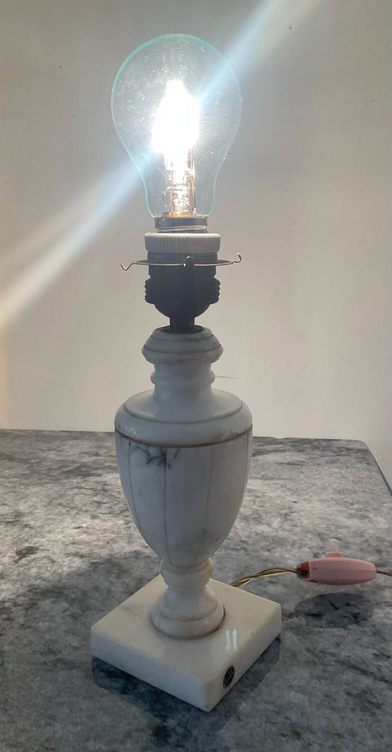 Pair of marble lamp bases from the 1950s.