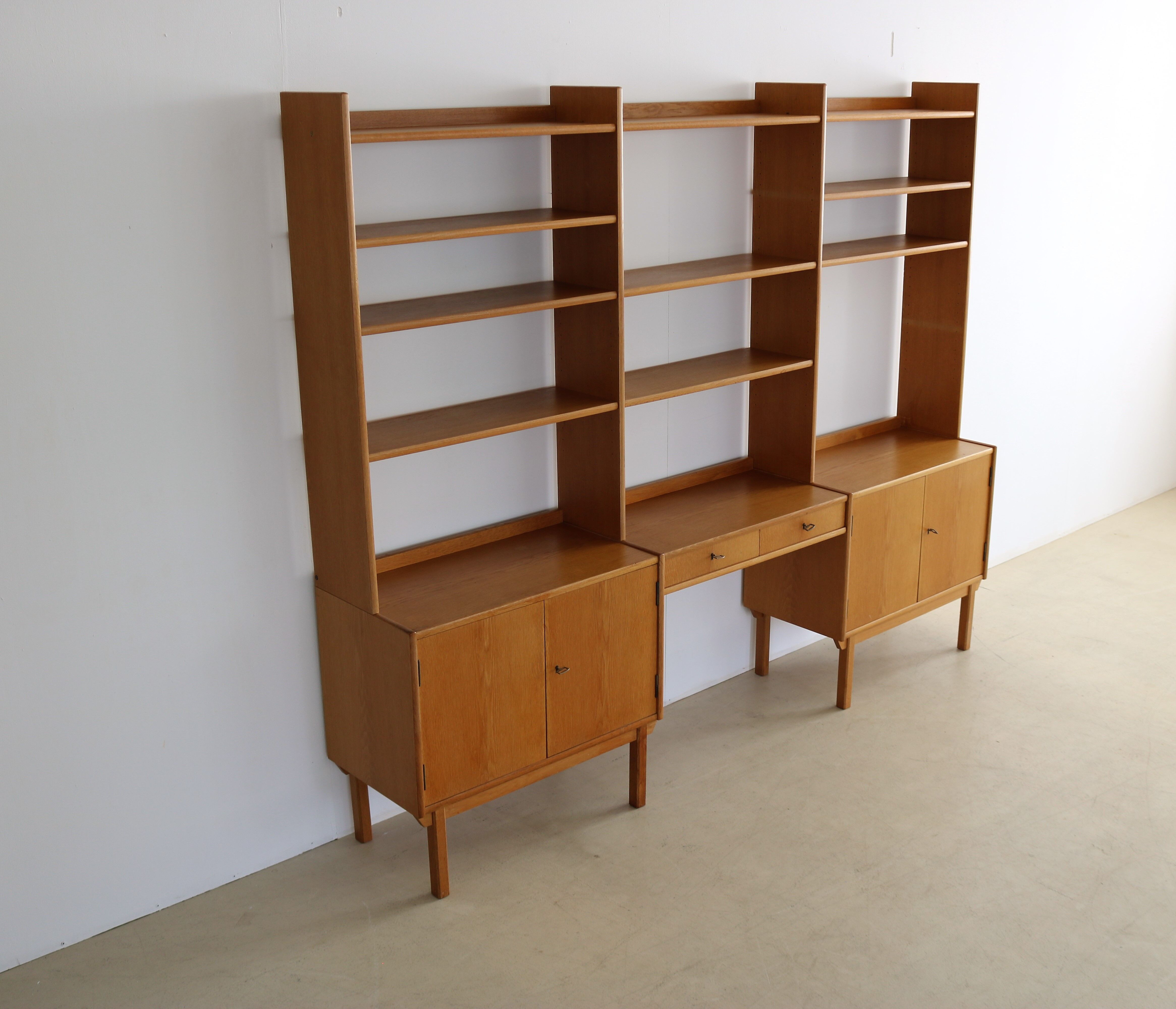 Vintage oak standing wall unit