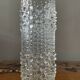 Vintage cylindrical vase with raised dots in molded glass