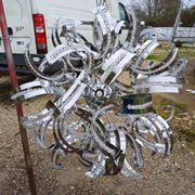 Vintage Chrome Metal Chandelier