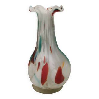 Vase en verre de style Arlequin Seguso Venezia Italie années 1970-80