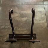 Thonet curved wood wall coat rack with 2 hooks