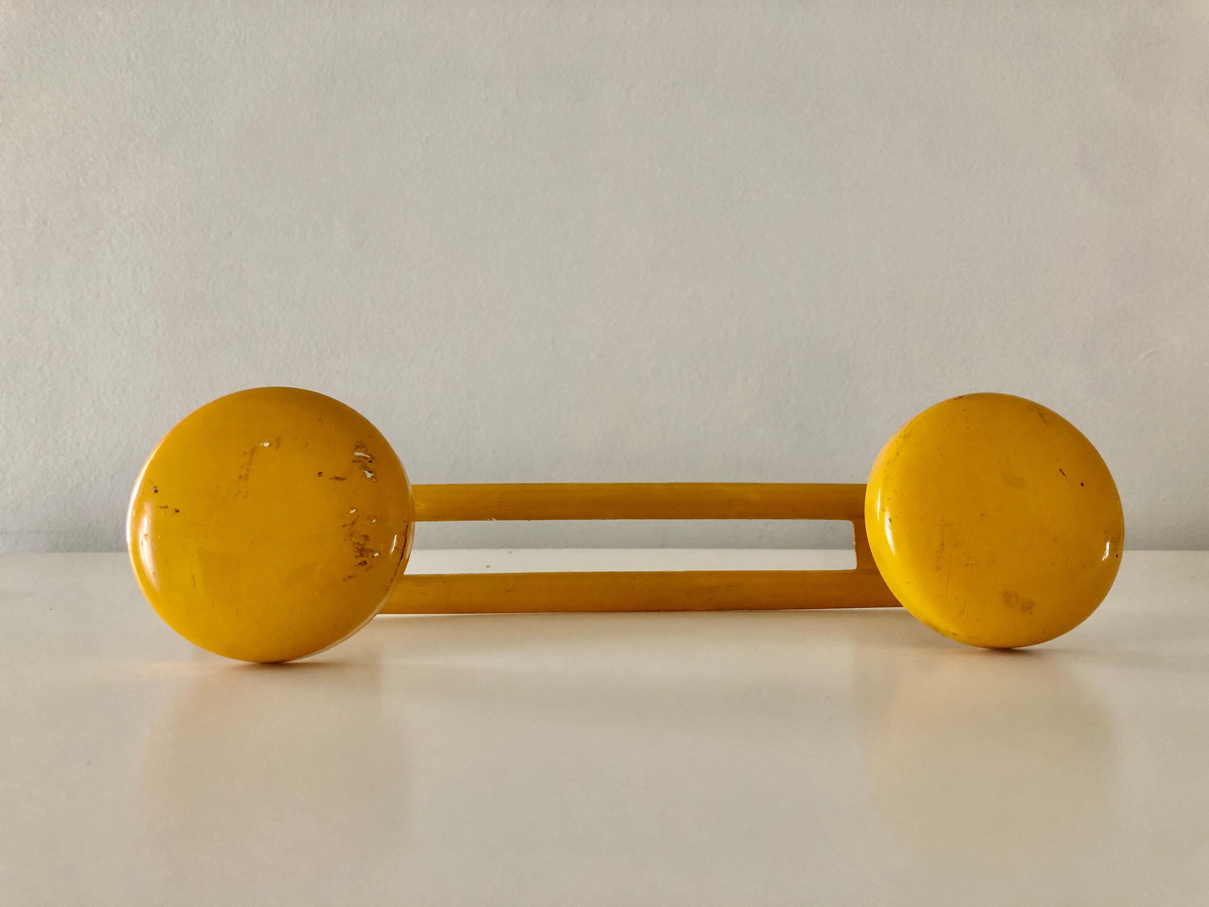 Yellow retro coat rack
