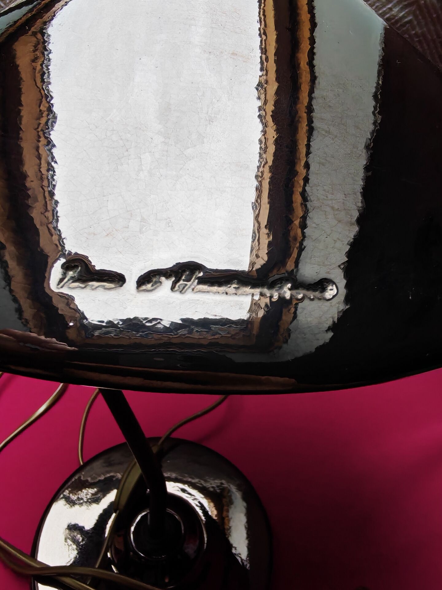 Superb vintage ceramic desk lamp by the ceramist.