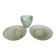 Trio of empty pockets bag makers green glass paste