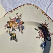 Clairefontaine earthenware plate and fruit bowl set, Saxe model
