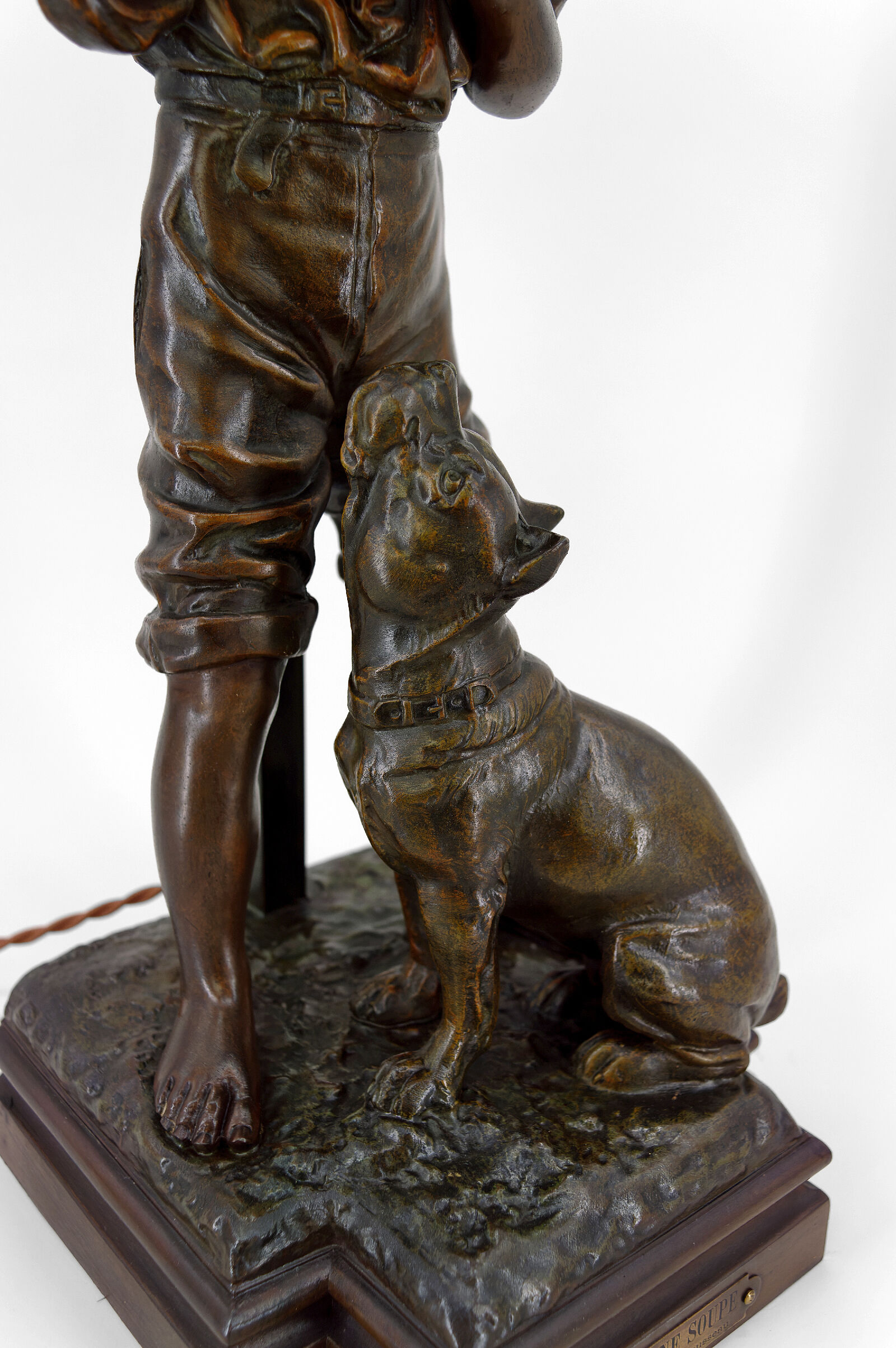 Lamp "La Bonne Soupe" by Victor Rousseau, Art Nouveau, circa 1900