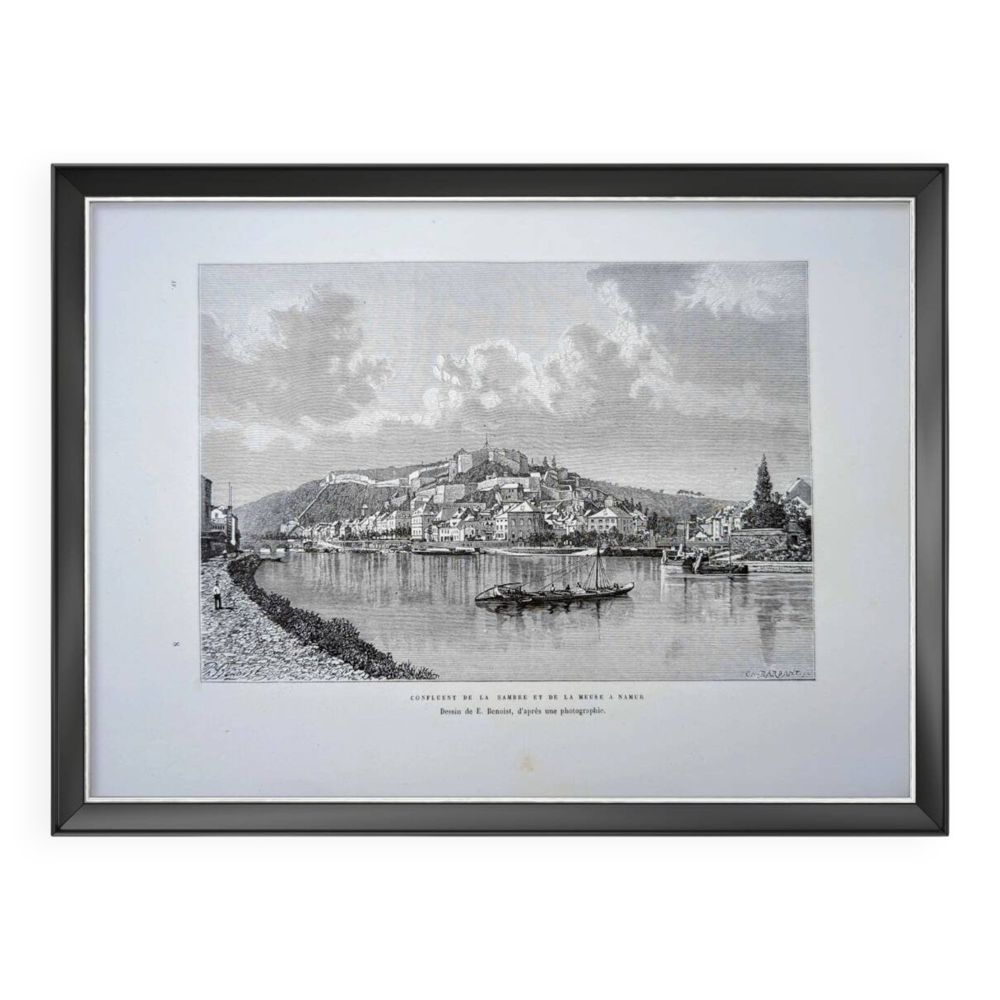 Namur, Belgium, Vintage engraving, 1879.