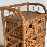 Rattan drawer unit